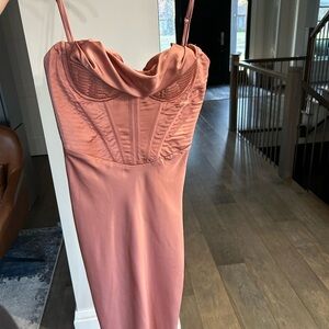 House if CB MYRNA Satin Corset Slip Dress